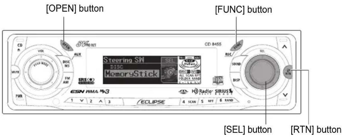 ECLIPSE CD8455 - Setting the steering switch function (U.S.A. only) - 3