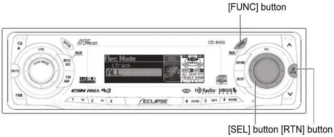 ECLIPSE CD8455 - Press the [FUNC] button for more than one second. - 2
