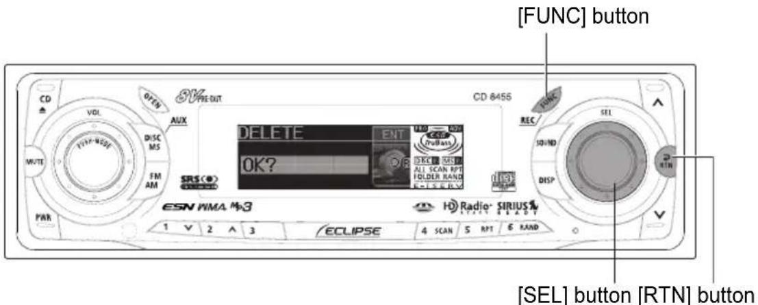 ECLIPSE CD8455 - Deleting recorded file - 1
