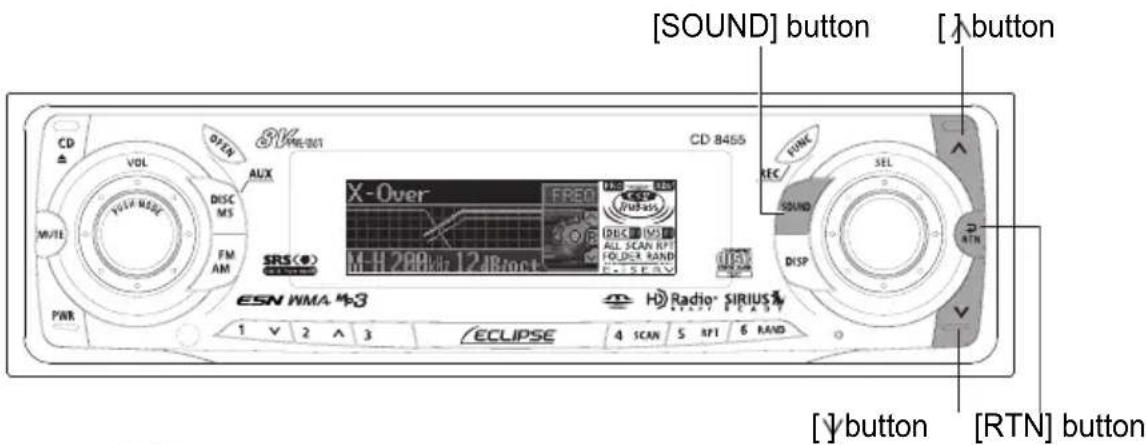 ECLIPSE CD8455 - Turn the [SEL] button to select the cut-off frequency. - 1