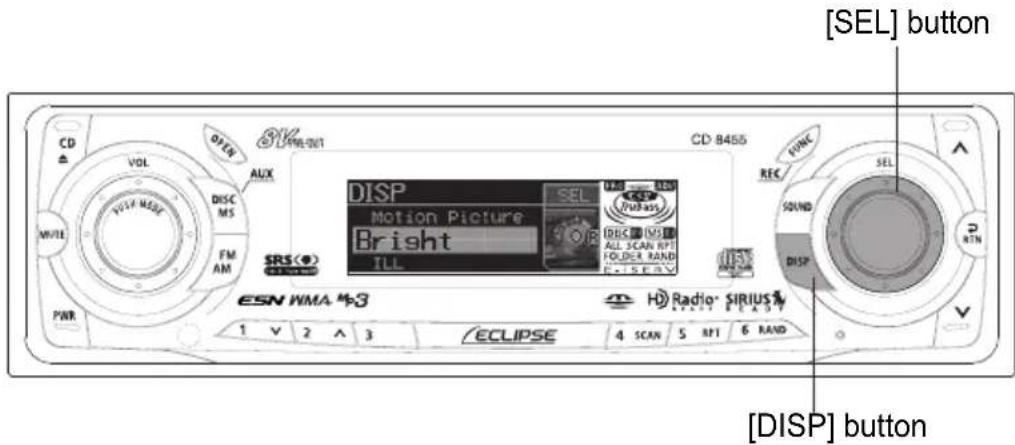 ECLIPSE CD8455 - Press and hold the [AUDIO CONTROL] button until the [LOUD ON] display appears on the screen. - 2