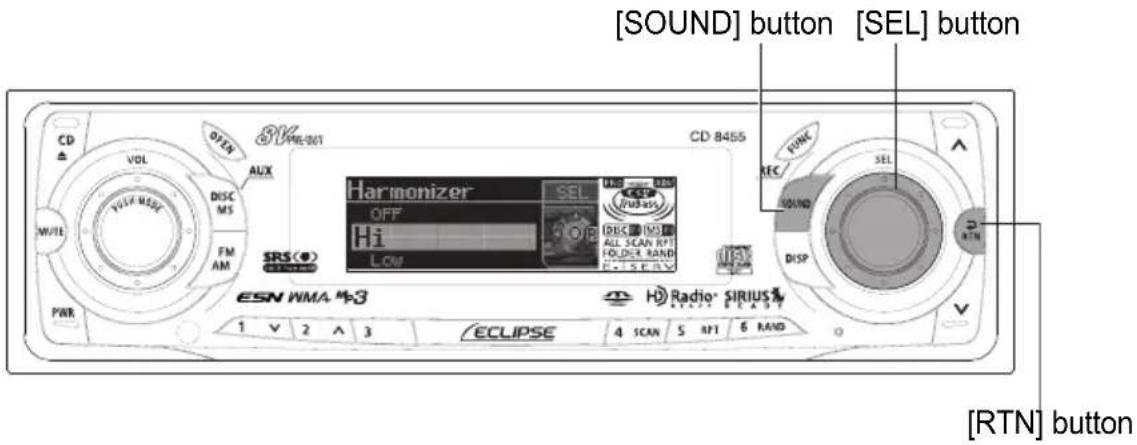 ECLIPSE CD8455 - Crossover adjustment (X-Over) - 2