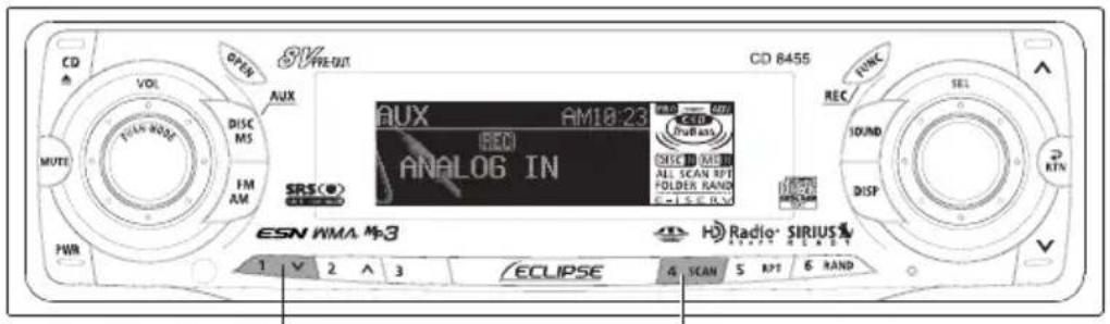 ECLIPSE CD8455 - Connecting portable audio players to the AUX jack - 2