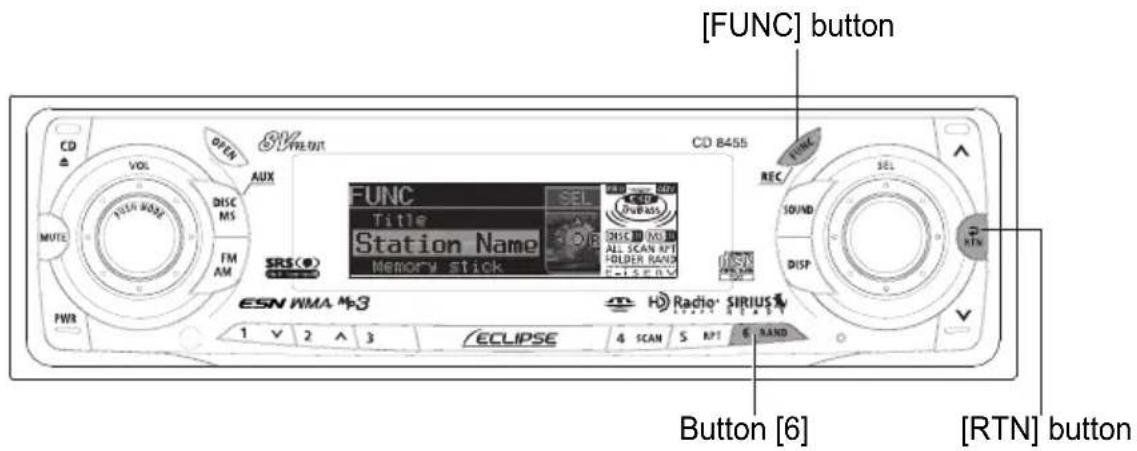 ECLIPSE CD8455 - Press the [FUNC] or [RTN] button to exit function mode. - 1