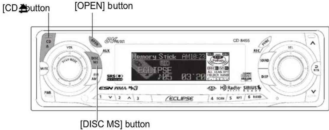 ECLIPSE CD8455 - Press the [OPEN] or [CD▲button. - 1