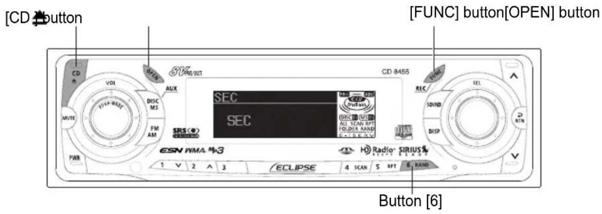 ECLIPSE CD8455 - How to switch the security type (Key CD security/Memory Stick security) - 2