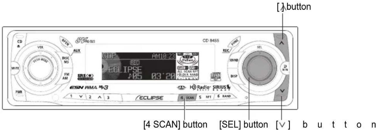 ECLIPSE CD8455 - Press the [DISC MS] button for less than one second to switch to the CD player mode. - 2