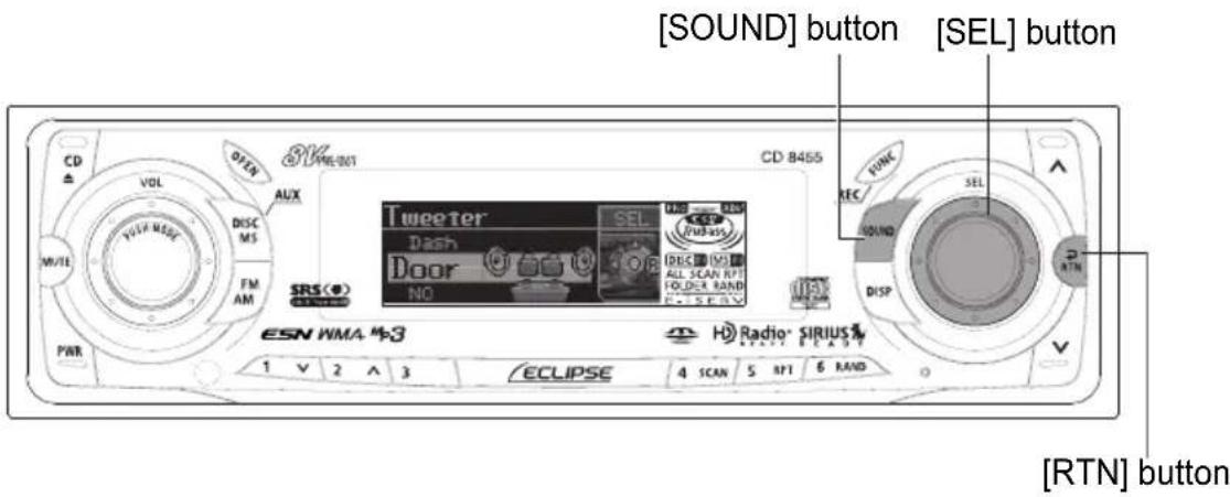 ECLIPSE CD8455 - Press the [SOUND] or [RTN] button to exit sound adjustment mode. - 1