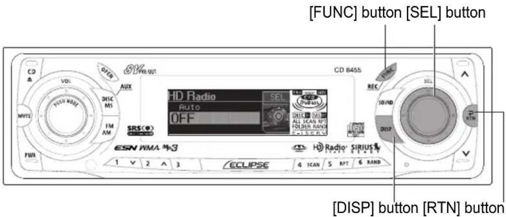 ECLIPSE CD8455 - To stop the preset scan mode at a desired station, press the [SEL] button again. - 1