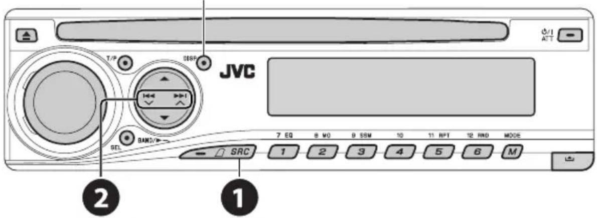 JVC T/P SISP 2 SEL BAND/1 SRC 7 EQ 8 M0 9 SSM 10 11 RPT 12 RND MODE 1 2 3 4 5 6 M