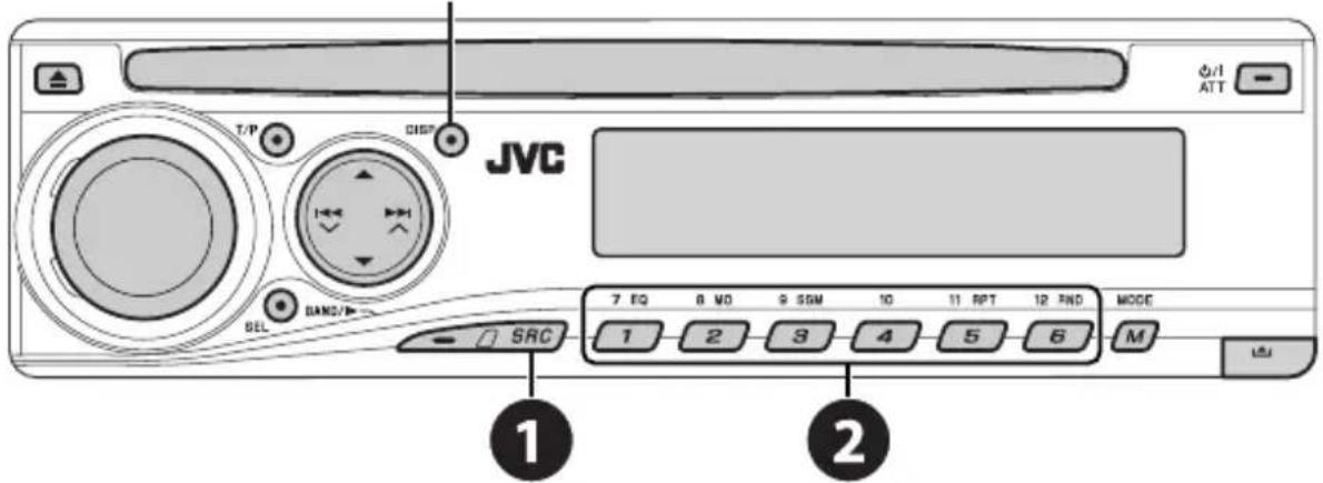 JVC 1 2 7 EQ 8 NO 9 GBM 10 11 RPT 12 END MODE 1 2 3 4 5 6 M SRC