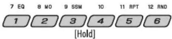 7 EQ 8 MO 9 SSM 10 11 RPT 12 RND 1 2 3 4 5 6 [Hold]