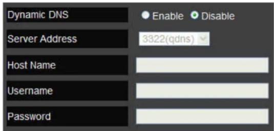 Dynamic DNS Server Address 3322(qdns) Host Name Username Password
