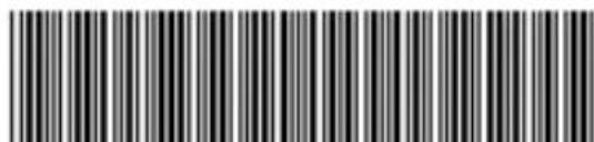 Black and white barcode image with vertical lines and a small number '1' at the bottom right.