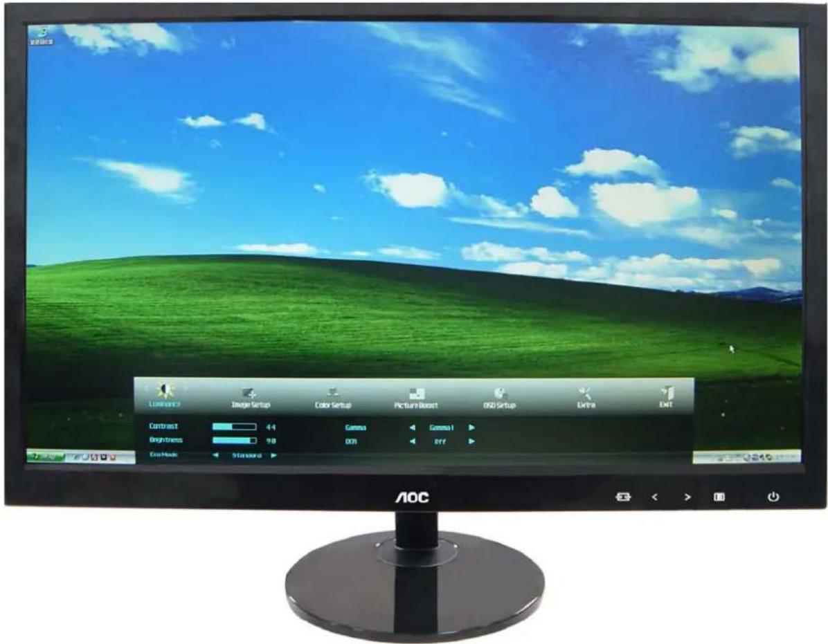 AOC Landscape Image Setup Color Setup Picture Resort OCD Setup Extra ENT Contrast 4.4 Gamma Gamma I Brightness 98 000 011 Exo Mode Standard