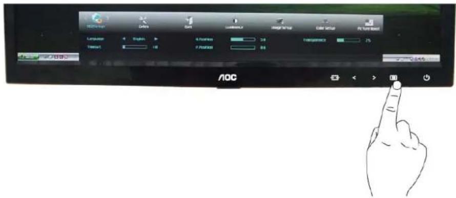 AC/DC Drain Sort Audio Image Cable Setup Play button Computer English 4 Positions 3.0 Transitions 7% Timeout 10 Position 80 AOC 0.549 0