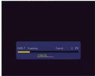 DVB-T Scanning Found 0 PR CANCEL