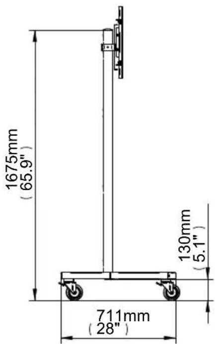 1675mm (65.9") 130mm (5.1") 711mm (28"