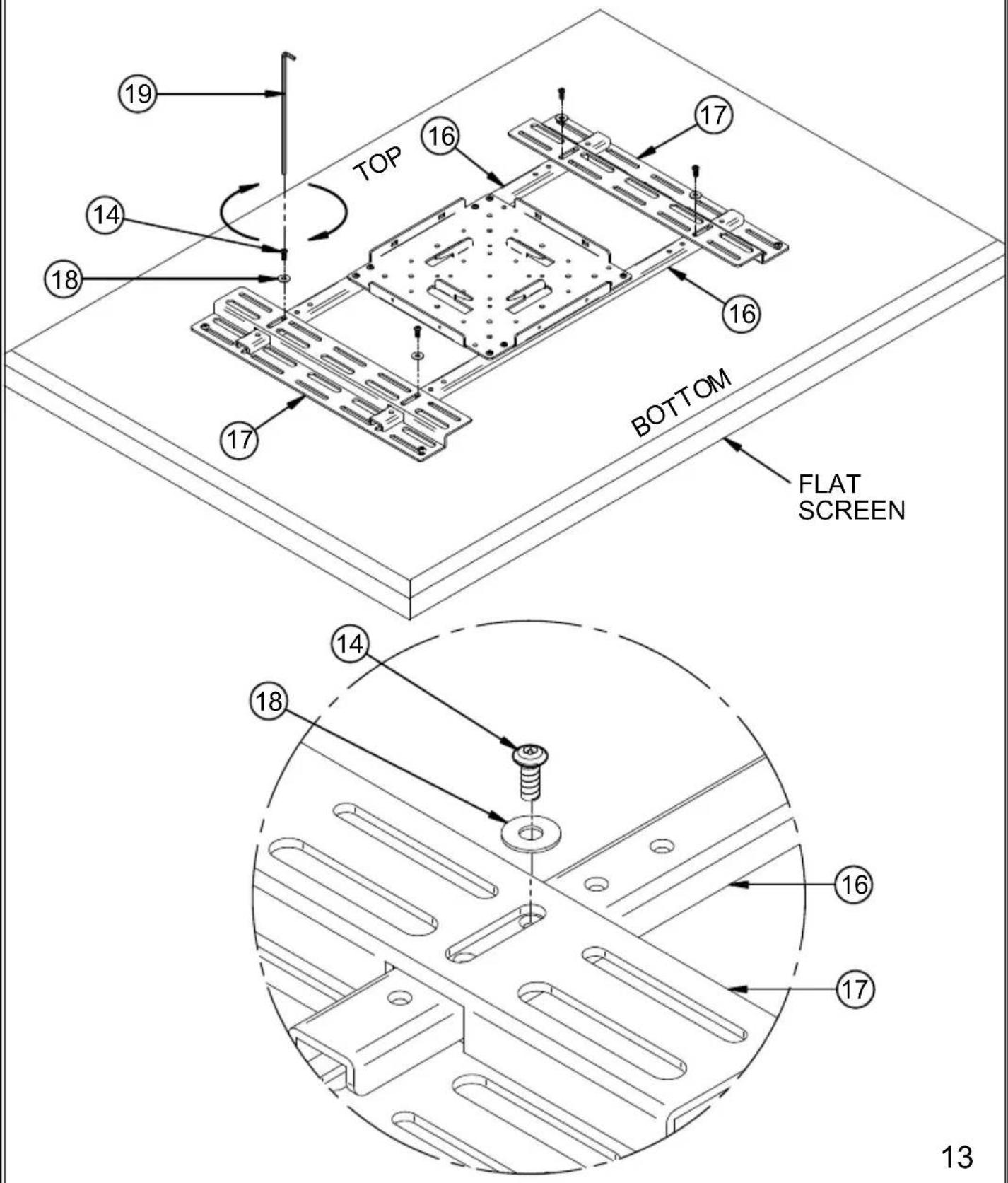 TOP BOTTOM FLAT SCREEN 19 16 17 14 18 16 17 13