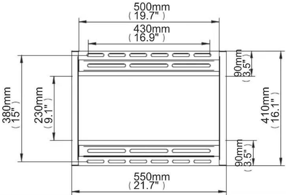 500mm (19.7") 430mm (16.9") 380mm (15") 230mm (9.1") 90mm (3.5") 410mm (16.1") 90mm (3.5") 550mm (21.7)