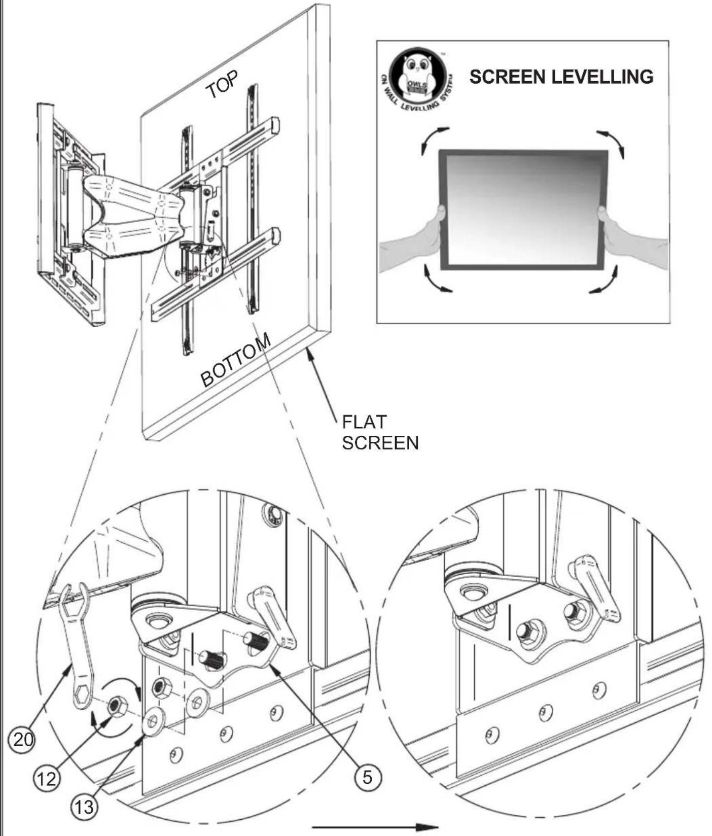 TOP BOTTOM FLAT SCREEN SCREEN LEVELING 20 12 13 5