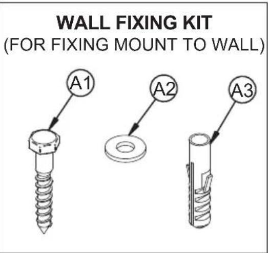WALL FIXING KIT (FOR FIXING MOUNT TO WALL)