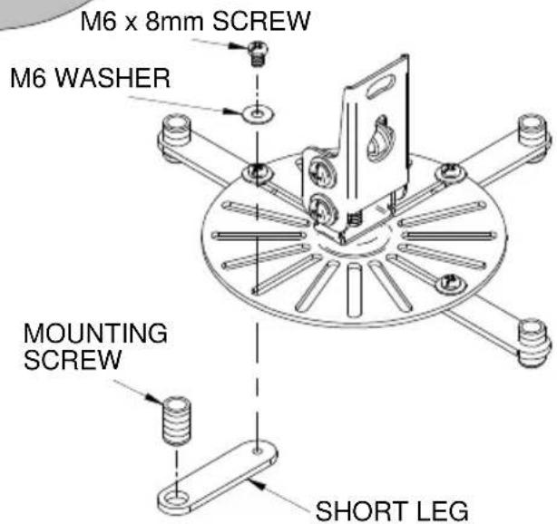 M6 x 8mm SCREW M6 WASHER MOUNTING SCREW SHORT LEG