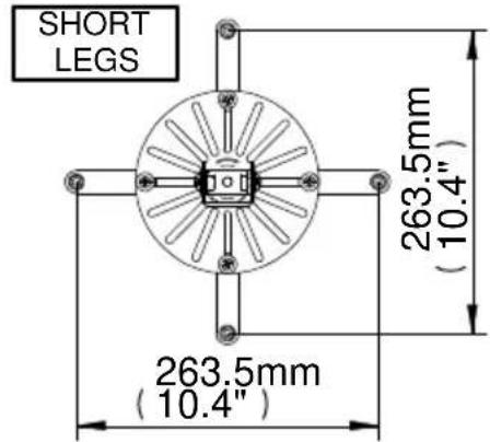 SHORT LEGS 263.5mm (10.4") 263.5mm (10.4")