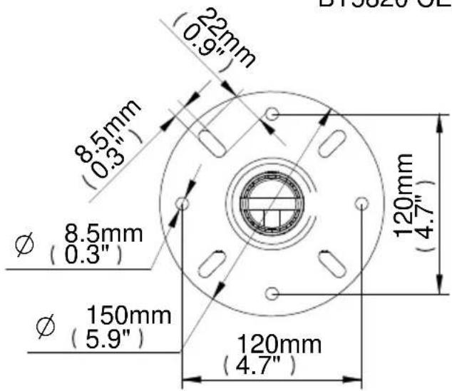 B10020 CE 22mm (0.9") 8.5mm (0.3") Ø 8.5mm (0.3") Ø 150mm (5.9") 120mm (4.7") 120mm