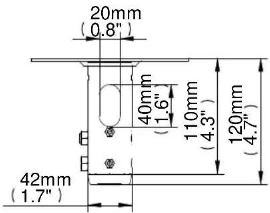 20mm (0.8") 40mm 1.6" 110mm (4.3") 120mm (4.7") 42mm (1.7")
