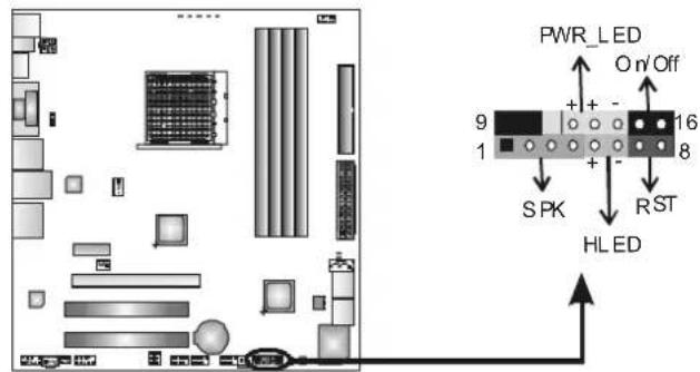 BIOSTAR TA890GXE - PANEL1: Front Panel Header - 1