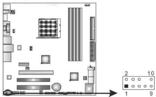 BIOSTAR TA890GXE - F AUDIO1: Front Panel Audio Header - 1