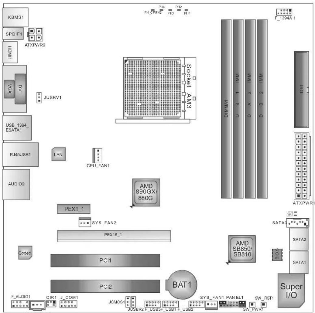 BIOSTAR TA890GXE - REAR PANEL CONNECTORS - 2