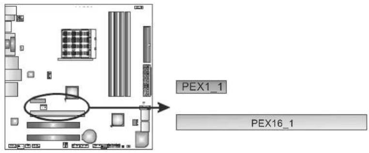 BIOSTAR TA890GXE - PEX1\_1: PCI-Express Gen 2 x1 Slot - 1