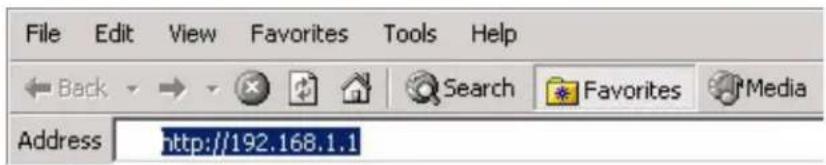 File Edit View Favorites Tools Help Back → Search Favorites Media Address http://192.168.1.1