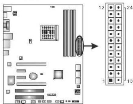 BIOSTAR TA75A+ - ATXPWR1: ATX Power Source Connector - 1