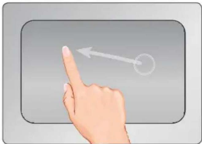 Hand pointing at a button with an arrow icon (no text or symbols)