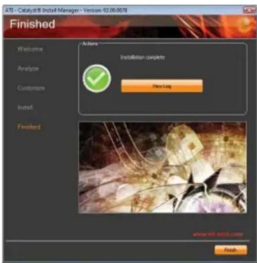 ATS - Catalyst Install Manager - Version 03.00.0078 Finished Welcome Analyze Customize Install Finland Actions Installation complete New Log www.tal.org.com Finish