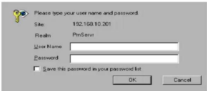 Please type your user name and password. Site: 192.168.10.201 Realm PmServ User Name Password Save this password in your password list OK Cancel