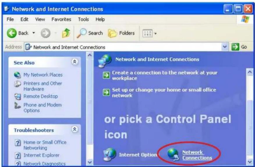 Network and Internet Connections File Edit View Favorites Tools Help Back Search Folders Address Network and Internet Connections Go See Also My Network Places Printers and Other Hardware Remote Desktop Phone and Modem Options Troubleshooters Home or Small Office Networking Internet Explorer Network…