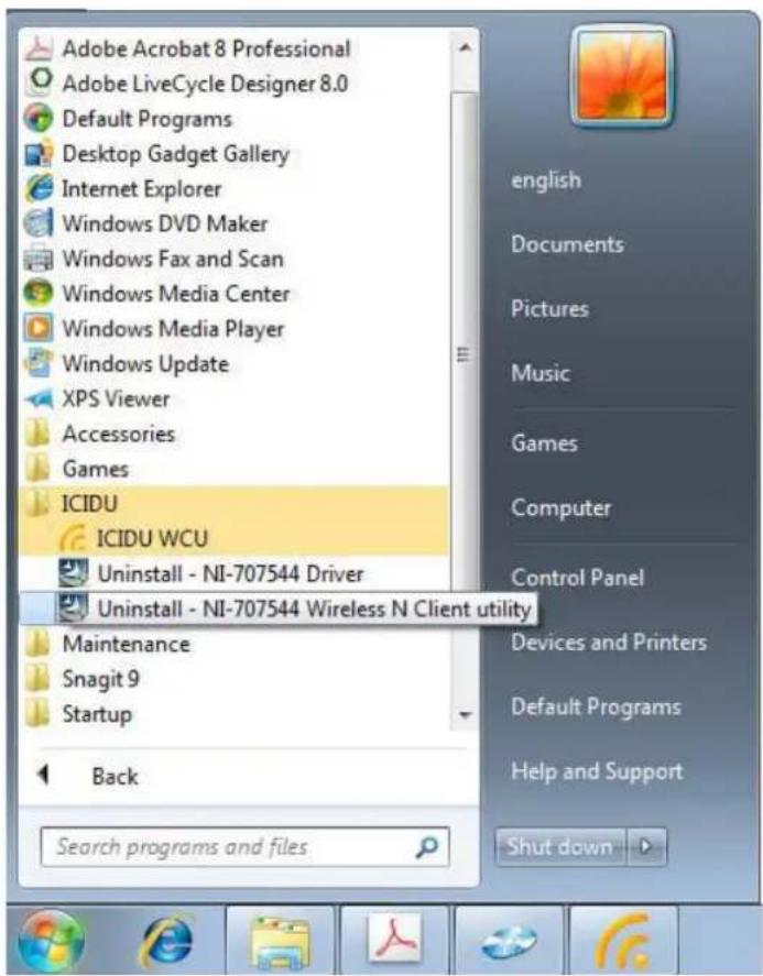 Icidu NI-707544 - UNINSTALL THE UTILITY SOFTWARE FROM YOUR PC - 1