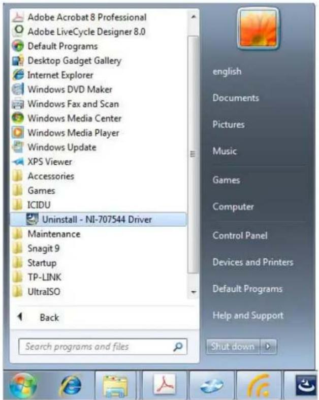 Icidu NI-707544 - UNINSTALL THE DRIVER SOFTWARE FROM YOUR PC - 1