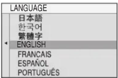 LANGUAGE 日本語 한국어 繁體字 ENGLISH FRANÇAIS ESPAÑOL PORTUGUÊS