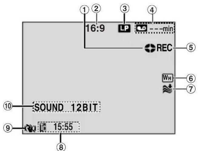 16:9 LP --min REC 5 WH 6 7 SOUND 12BIT 15:55 8