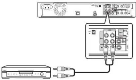 Diagram showing connection between a device and an electronic device via cable, with labeled components and wiring connections.