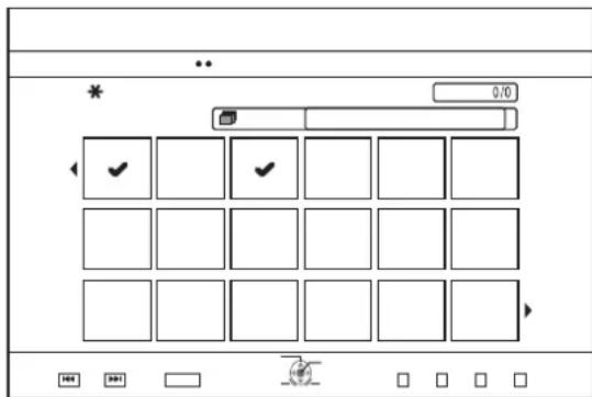 Screenshot of a software interface with a grid of checkboxes and control buttons, likely for editing or formatting.