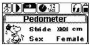 Pedometer Stride 0800 cm Sex Female