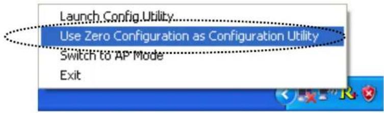 Launch.Config.Utility Use Zero Configuration as Configuration Utility Switch to AP Mode Exit