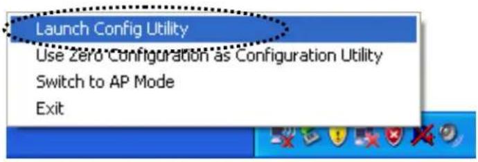 Launch Config Utility Use Zero Configuration as Configuration Utility Switch to AP Mode Exit