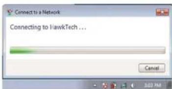 Connect to a Network Connecting to HawkTech ... Cancel